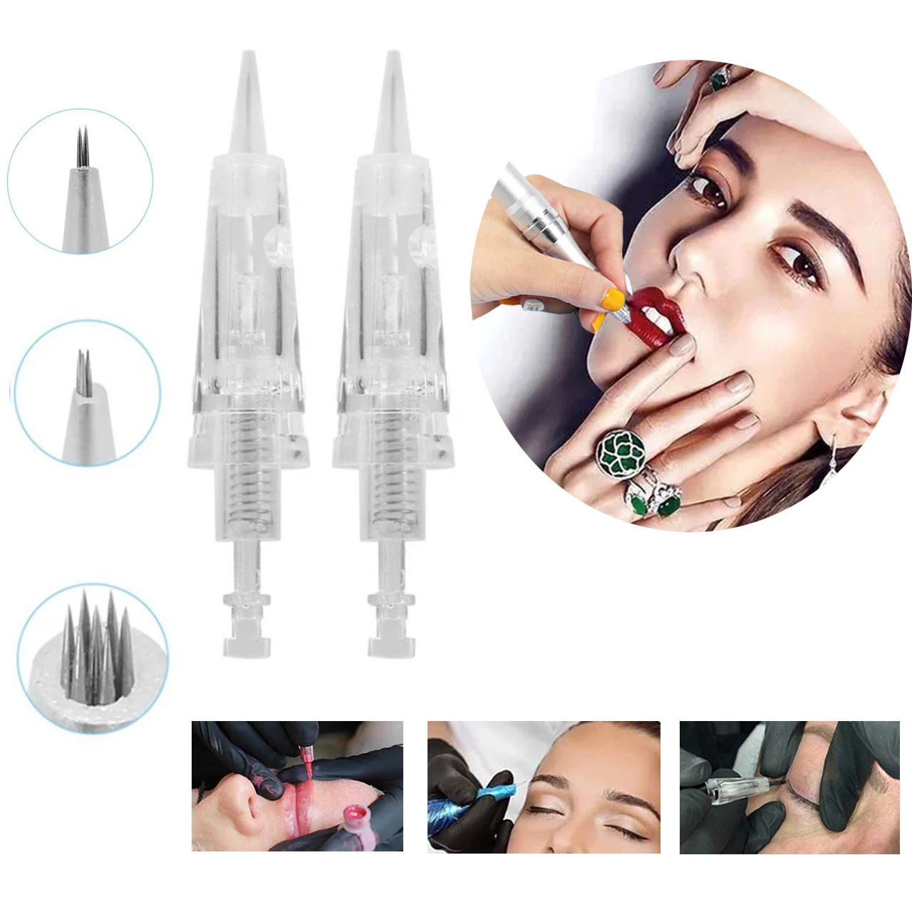 

10pcs Tattoo Needle Permanent Makeup Machine Universal Needles Microblading Cartridge Needle For Eyebrow Eyeliner Lip Tattoo pen