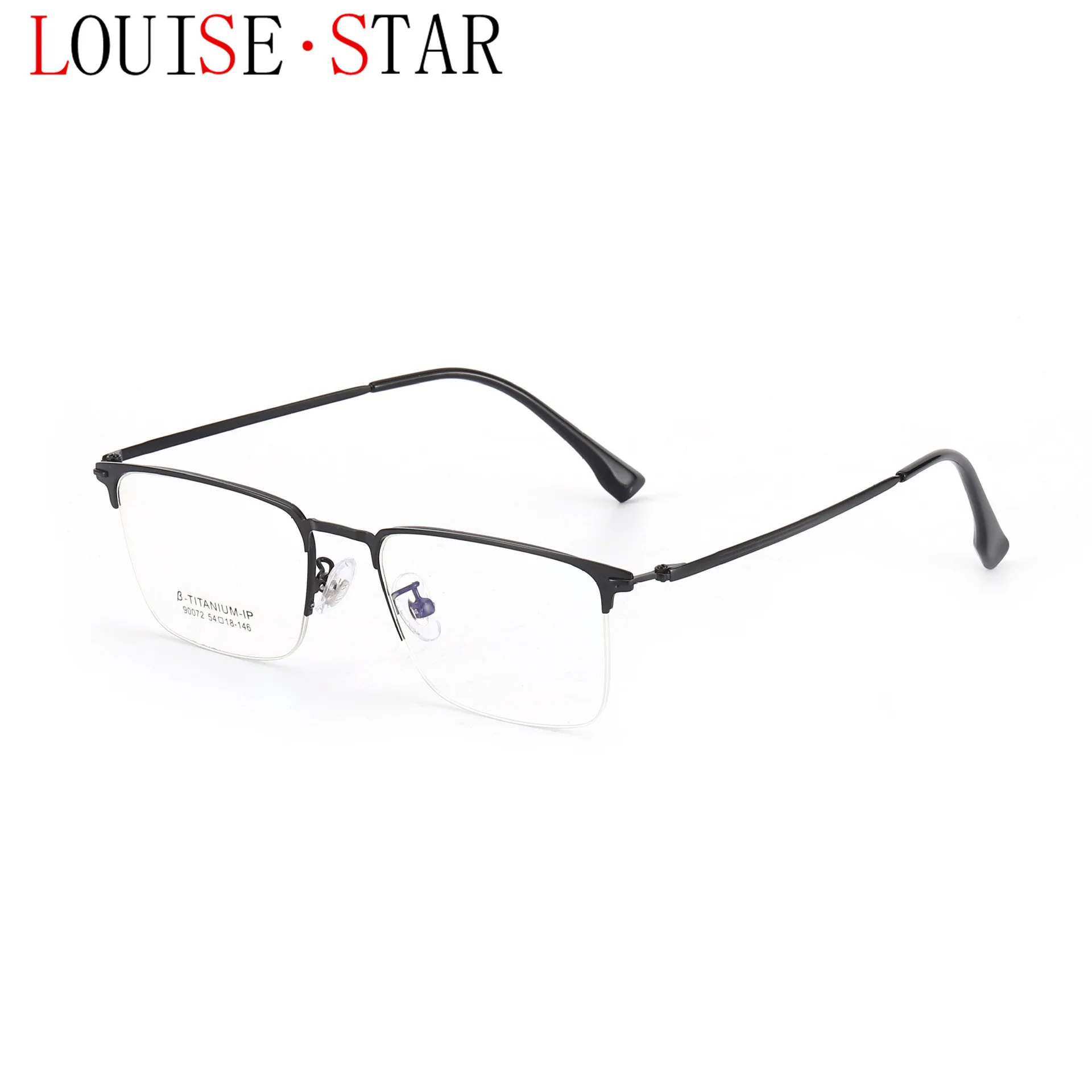 New Business Men's Eyeglass Frame, Myopia Memory Titanium Eyeglass Frame, Half Frame, Customizable Prescription Glasses