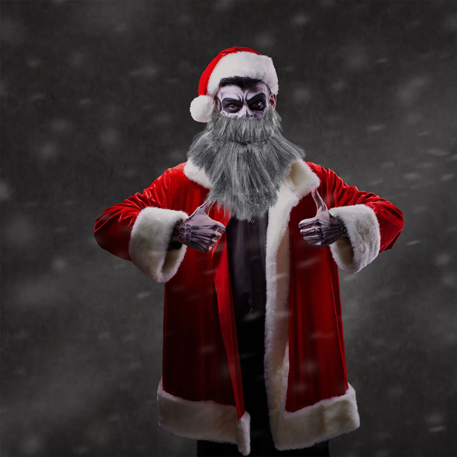 Barba Artificial gris de alta densidad, plástico suave, ajuste cómodo, accesorio de fiesta de Halloween, accesorio de disfraz creativo, 1 Uds.