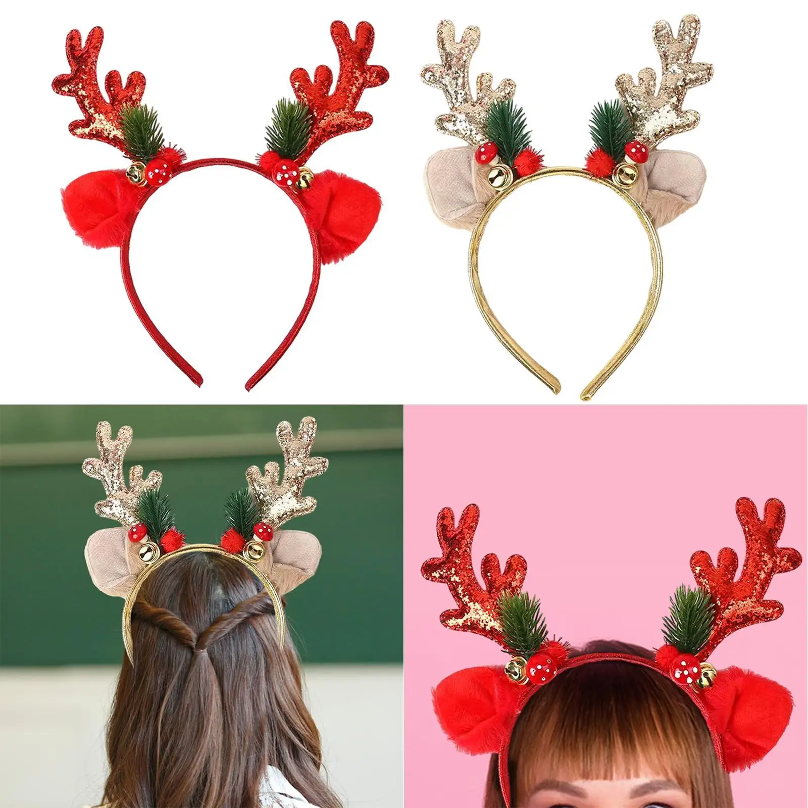 

Christmas Deer Antlers Headband for Dressing up Stage Show Costume Accessory