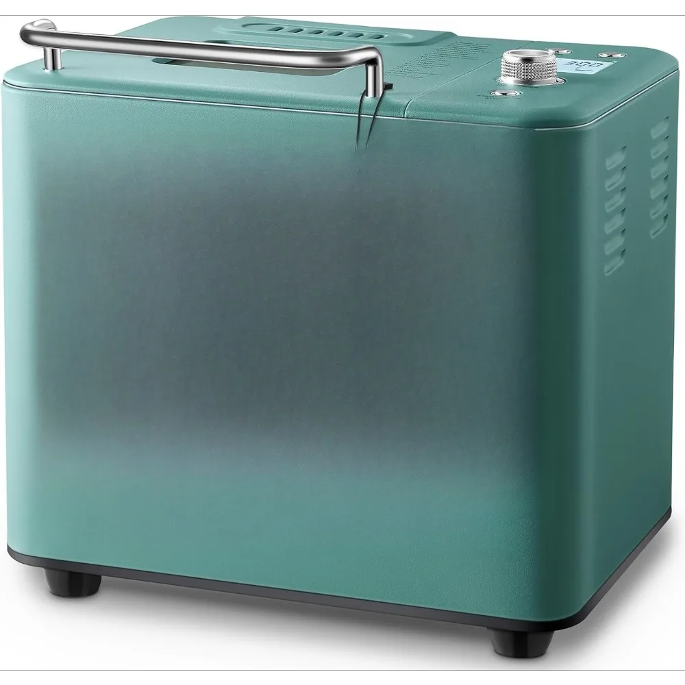 

Dual Heater Automatic Bread Maker Machine 2LB Nonstick Ceramic Pan 20-IN-1 Programs 15H Timer 1H Keep Warm Stainless Steel