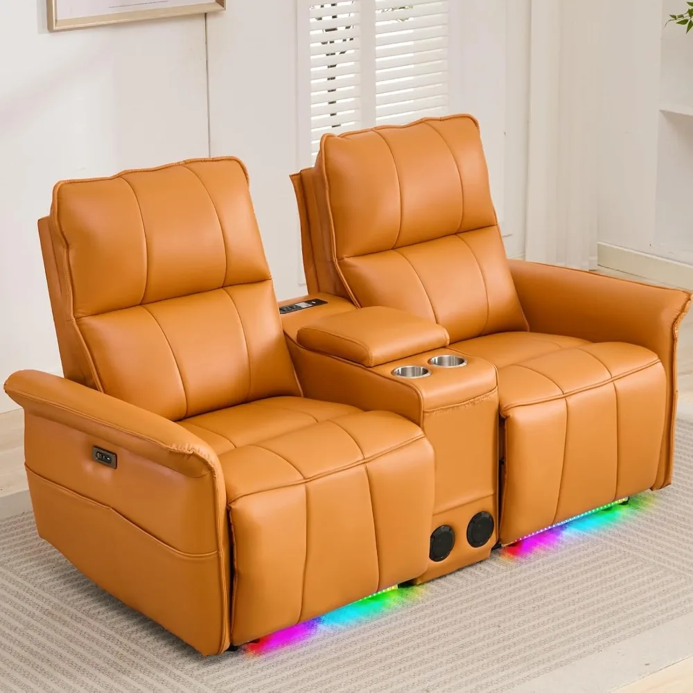 

72"RV Loveseat Recliner Wall Hugger,Power Reclining Loveseat with Console,Double Recliner Loveseat Wall Hugger Recliner