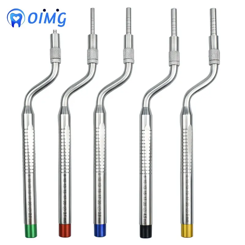 5Pcs Dental Implant Osteotome Instrument Sinus Lift Bended Extruder Concave Tips Stainless Steel Dentistry Tooth Extraction Tool