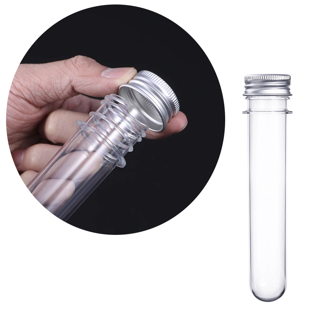 

12 Pcs Test Tube Bottle Clear Tubes Conical with Jar Bath Salts Container Jars Scoop Travel