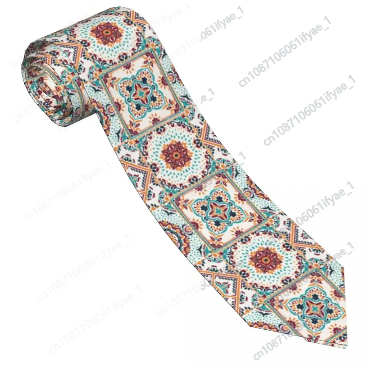 Men's Tie Fashion Geometric Ethnic Neck Ties Bohemia Classic Collar Tie Printed Cosplay Party High Quality Necktie Accessories