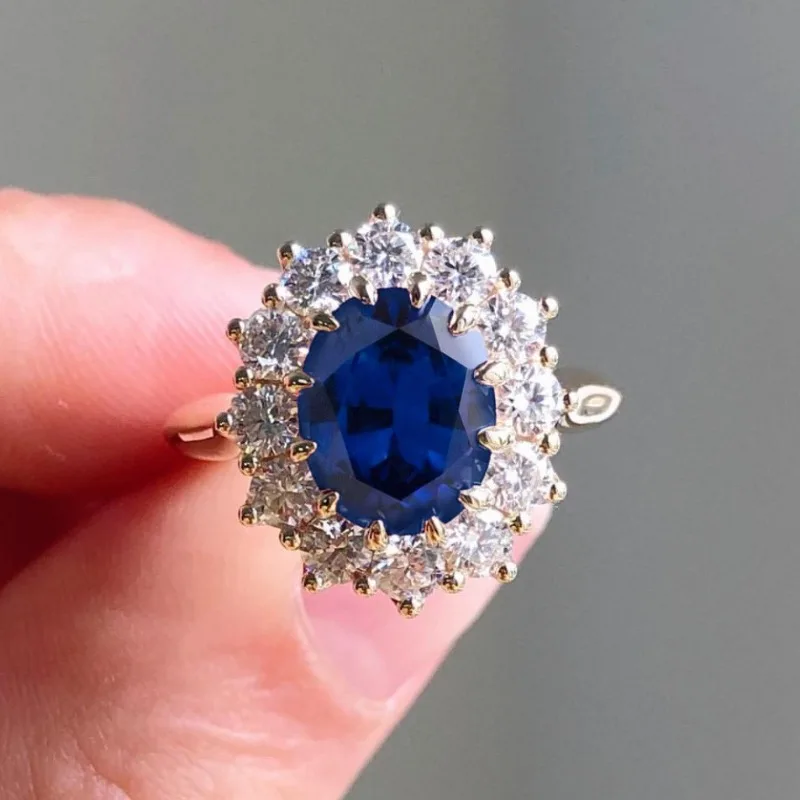 European and American New Personalized Sapphire Fashion Simple Women\'s Ring