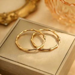 New Korean Fashion High Quality Metal Style Bamboo Joint Earring Friend Gift to attend Banquet Women Jewelry Earring 2022
