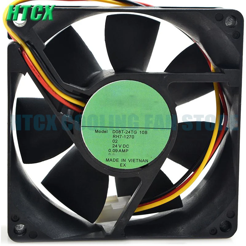 Новый вентилятор теплоотвода 8025 DC24V 0.09a Φ 10B 8 см D08T-24TG