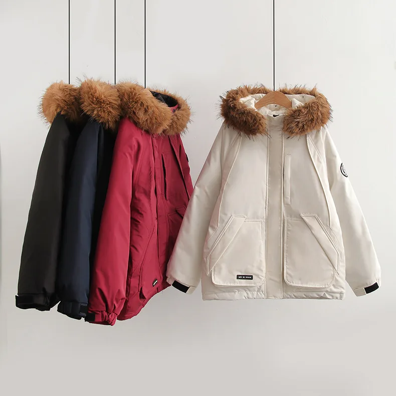 [Ready Stock] Giacca invernale da donna in cotone caldo spesso di alta qualità Parka da donna Capispalla addensato in cotone morbido leggero vintage giapponese