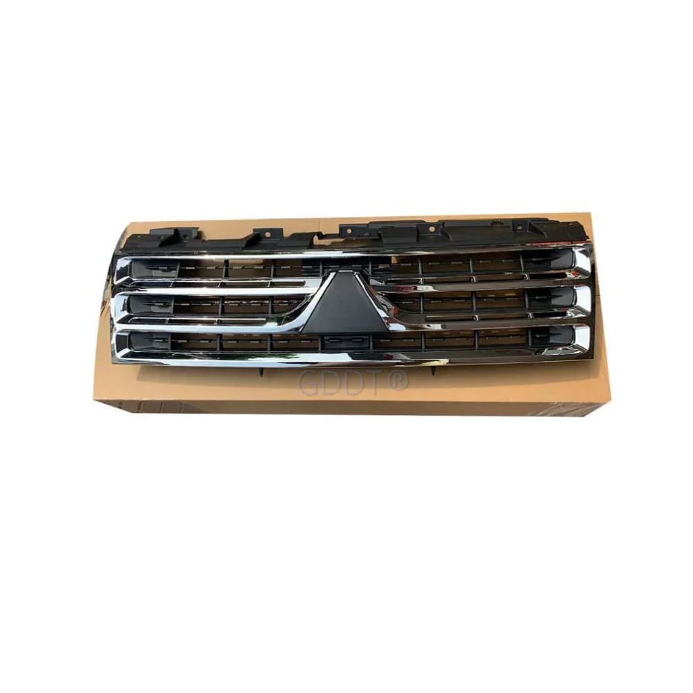 1 Piece Chrome Grille for Pajero V93 2007-2012 7450A368 Bumper Net for Montero V80 Bumper Lip Cover Clips Not Same with New