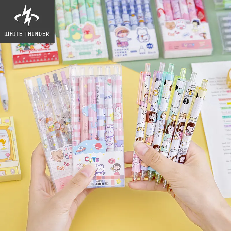 6 шт., ручка для письма, 0,5 мм