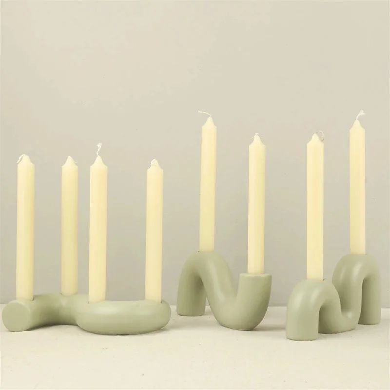 

Зеленый минималистичный керамический подсвечник, конический чайный светильник, подставка для стола, центральная часть, домашний декор, подарок для женщин, Рождество, день рождения