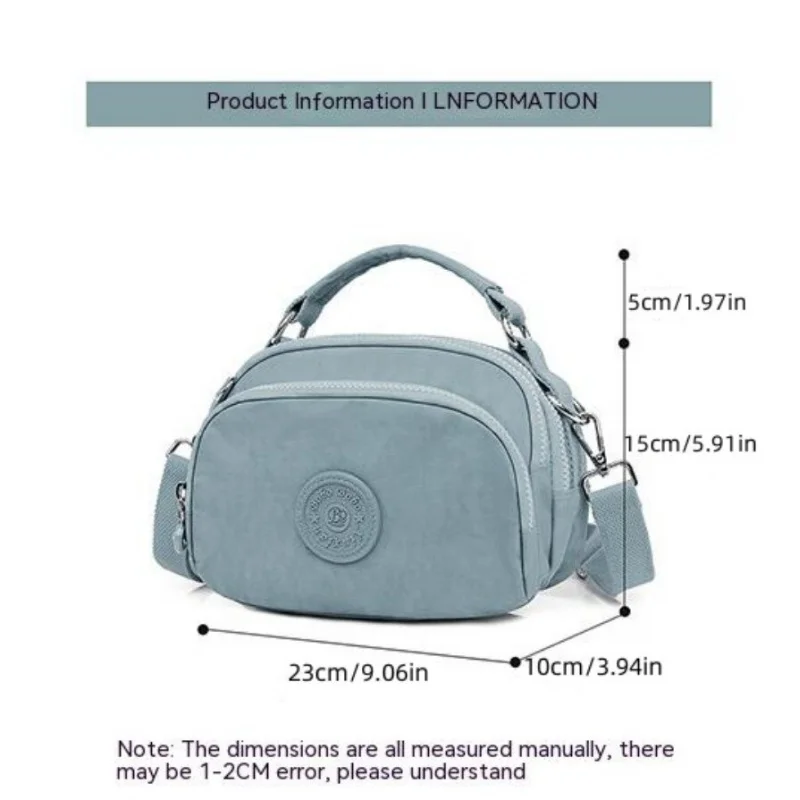 Fashion Women Crossbody Bag Lightweight Waterproof Nylon Fabric Capacity Outdoor Travel Commuter Bag Single Shoulder