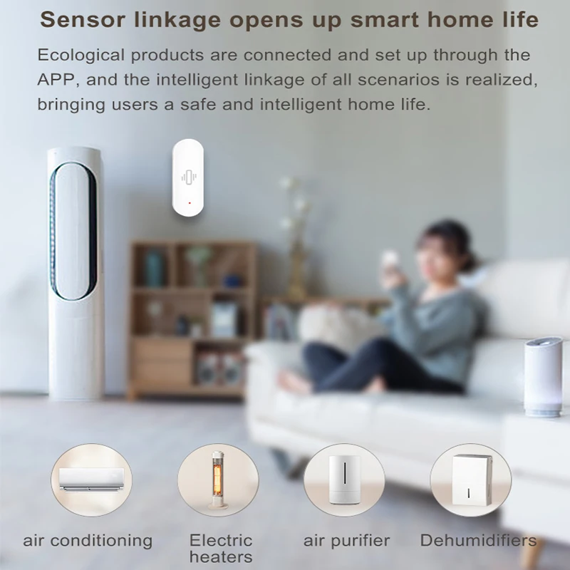 CPVAN WIFI مستشعر الاهتزاز كاشف لاسلكي ذكي الاستشعار كاشف إنذار الحركة تويا/تطبيق الحياة الذكية الإخطارات عن بعد #5