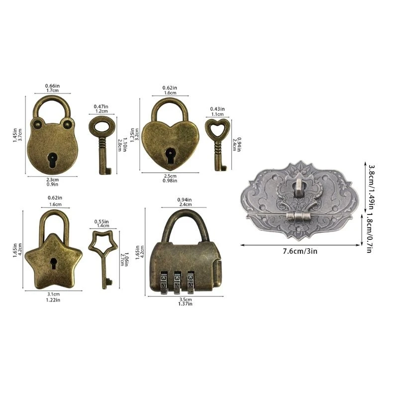 Hook Lock Decorative Hardware Antiques Case Hasps Lock Furniture Buckle Clasps Lock Simple Installation for House