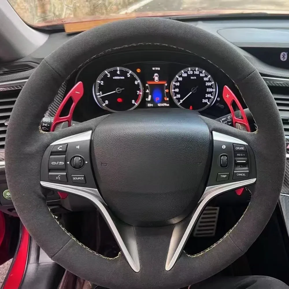 

Изготовленный на заказ оплетка на руль автомобиля, замшевый чехол для Honda Spirior 2015, сшитый вручную чехол на руль, аксессуары для салона автомобиля