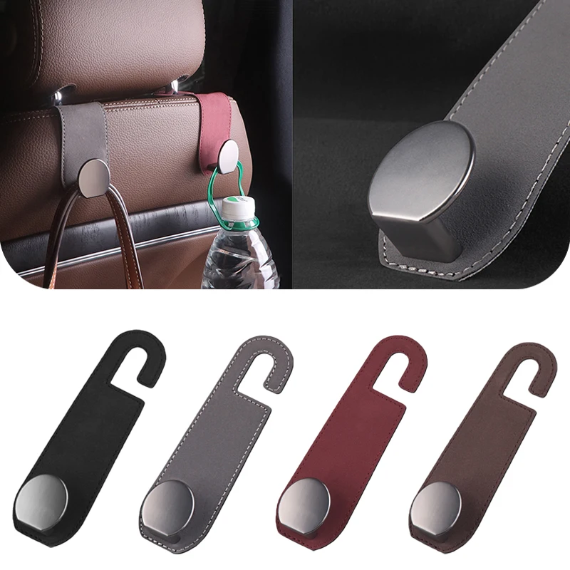 Alcantara Car Seat Backrest Seamless Hook Seat Interior Storage Accessories Storage Rack For Bags And Clothes Storage Hook