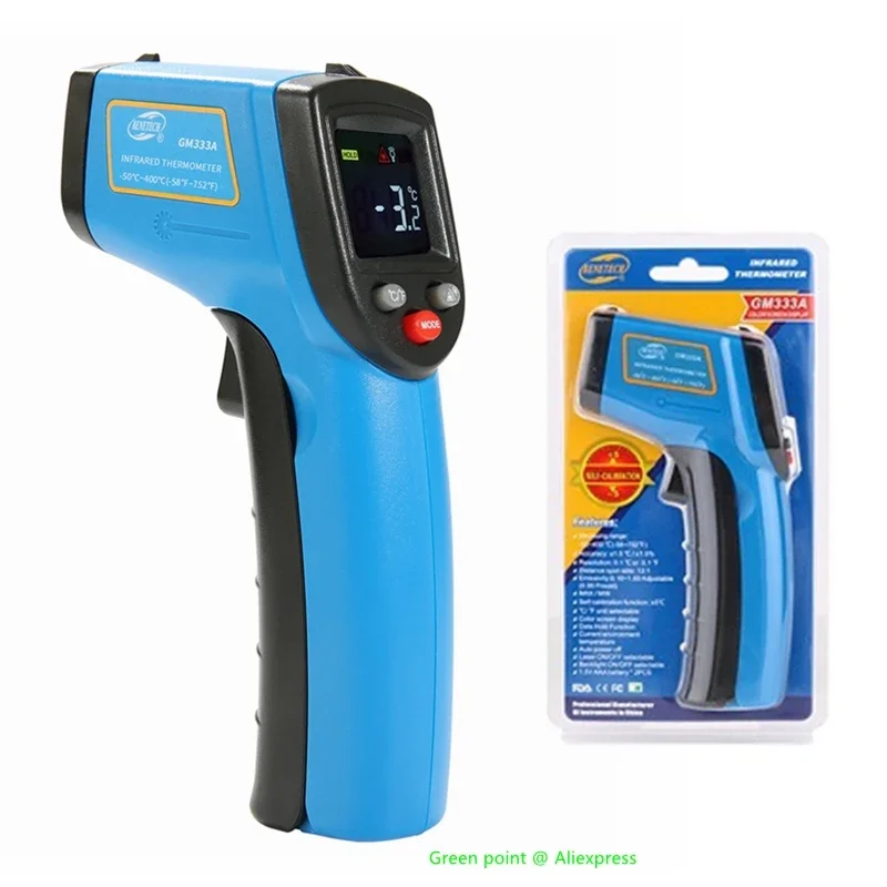 5PC HD Color Screen Display GM333A Infrared Thermometer Non Contact Temperaure Sensors Handheld Digital IR Positioning Laser Gun image 6