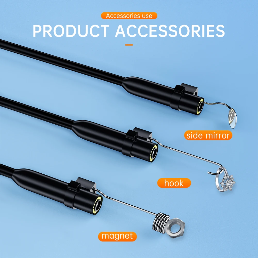 Android Endoscope Inspection Camera 2 in 1 IOS Type-C Mini Inspection Camera for IOS iphone Waterproof Pipeline Borescope