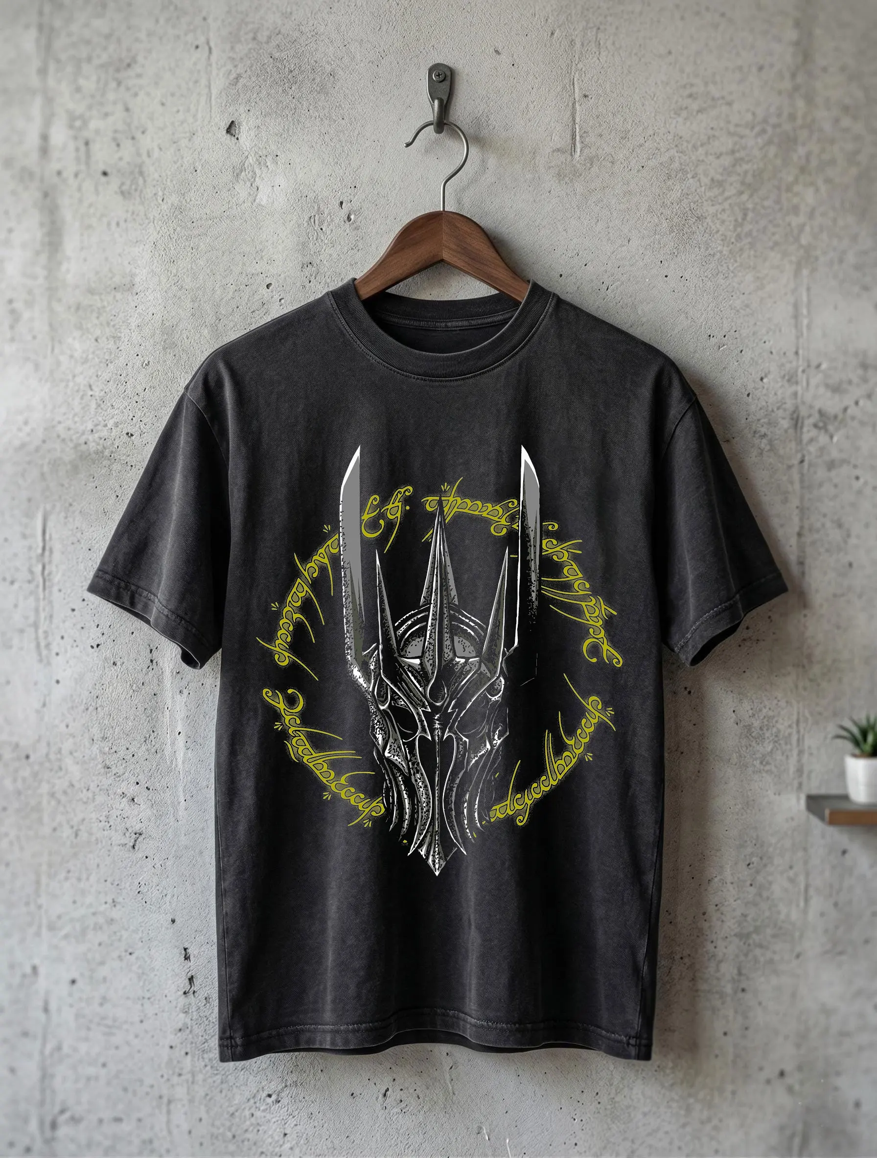 Sauron T-shirt Dark Fantasy Graphic Tee Women Men Oversized Y2k Acid Washed Short Sleeve Streetwear Hip Hop Female Male Clothing