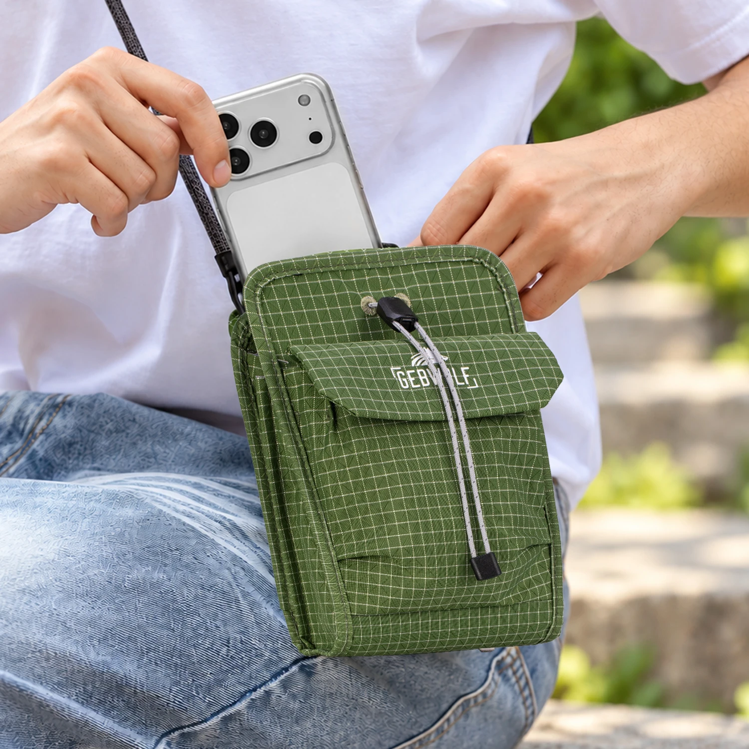 Crossbody Bag, Quick Access Sling Bag with Magnetic & Drawstring Closure, Fits Phone, Power Bank, Passport, Credit Cards