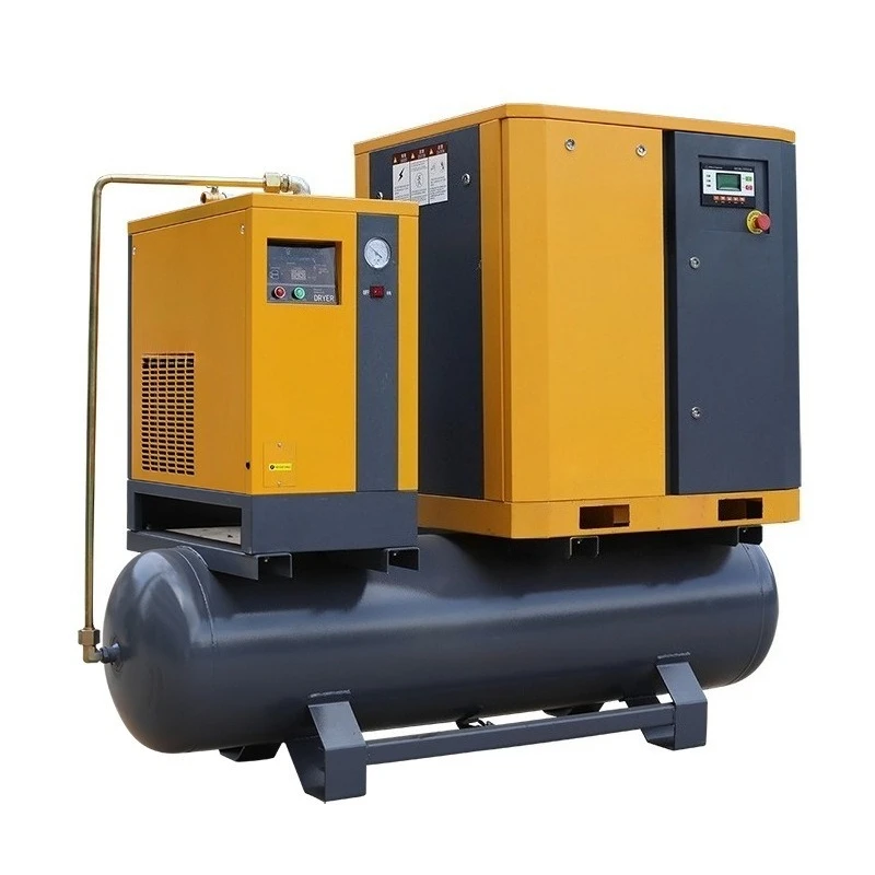 Frequency conversion air compressor integrated portable air compressor, screw gas storage tank cold dryer