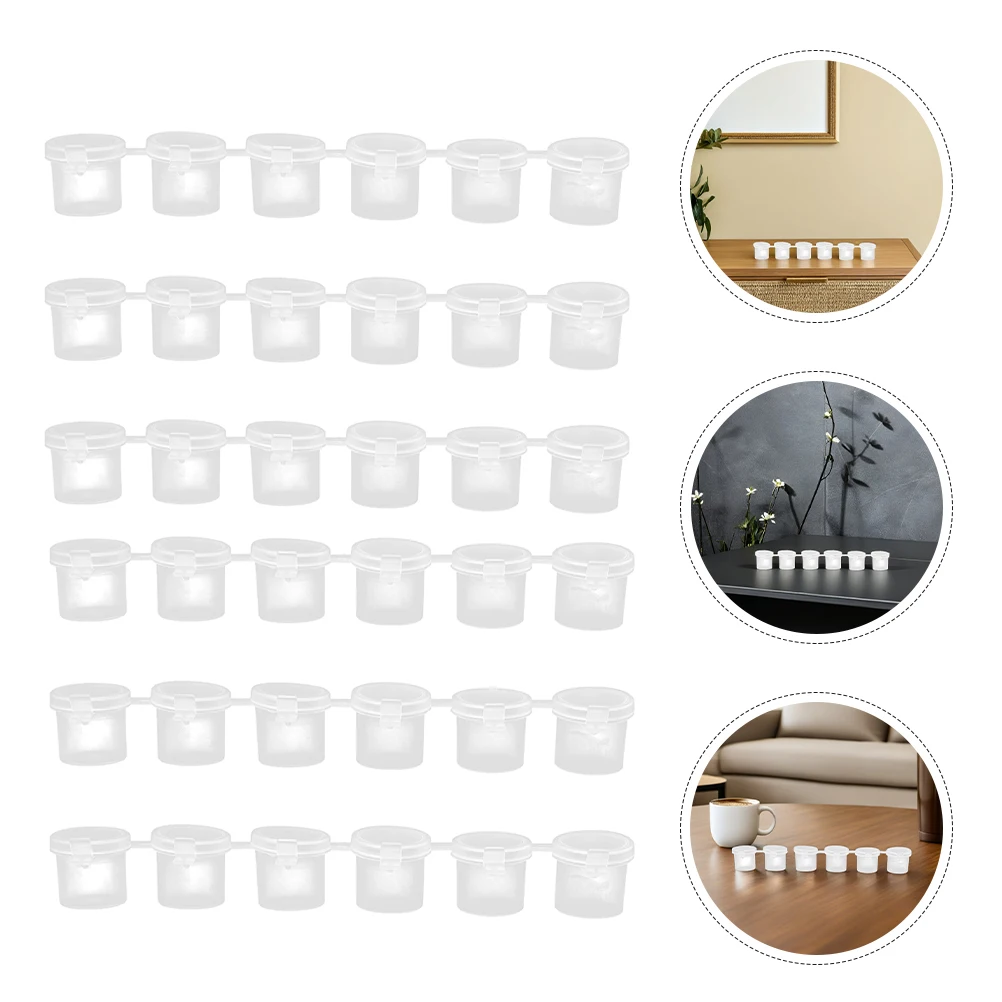 

8pcs Empty Watercolor Paint Box Clear Plastic Storage Container With 6 Grids For Diy Art Craft Projects Multifunctional