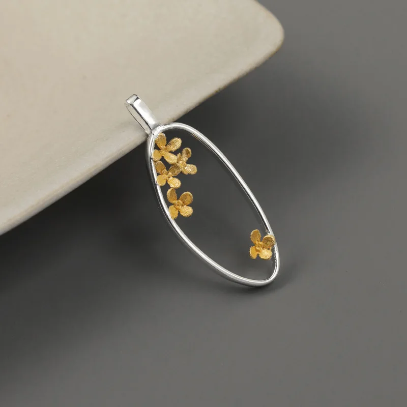 Miracle Sterling Silver 925 Original Osmanthus Falling Poetry New Chinese Niche Design Artistic Style Flower Necklace