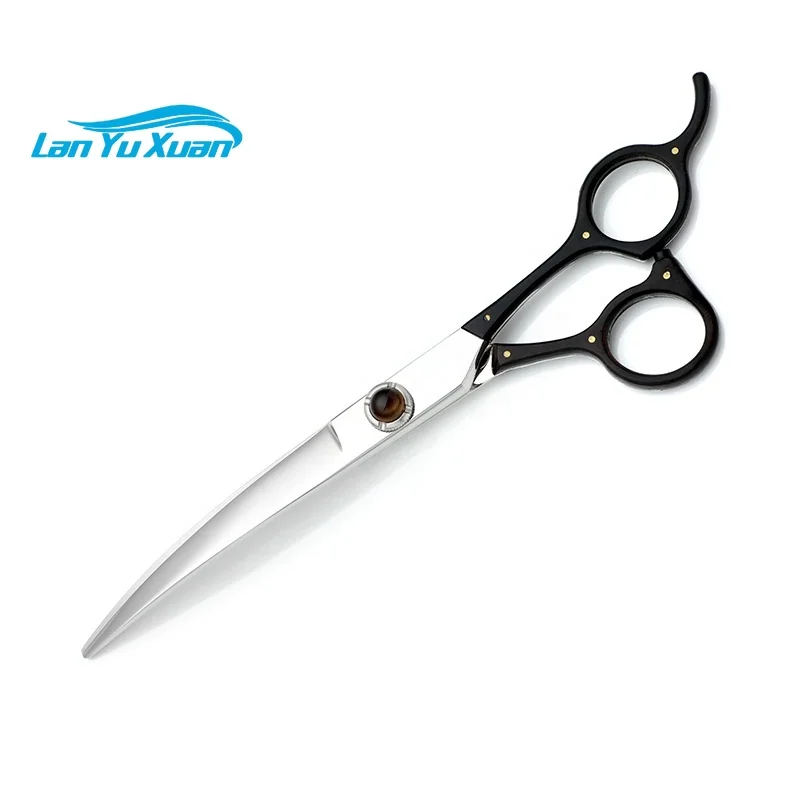 

PC-0001 OEM/ODM 7.0" 7.5" Curved Wooden Handle Japanese steel VG10 Pet Scissor Pet Grooming Scissors Set Cat Grooming Scissors