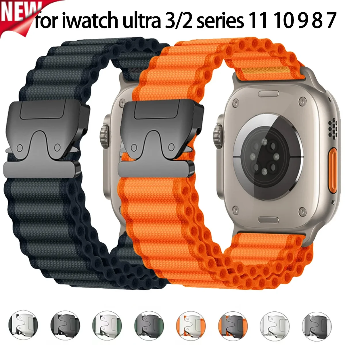 Nylon Strap for Apple Watch Series 11 10 46mm 42mm Ultra 3 2 49mm Breathable Wristband IWatch 9 8 7 6 5 3 SE 45mm 41mm 44mm 40mm