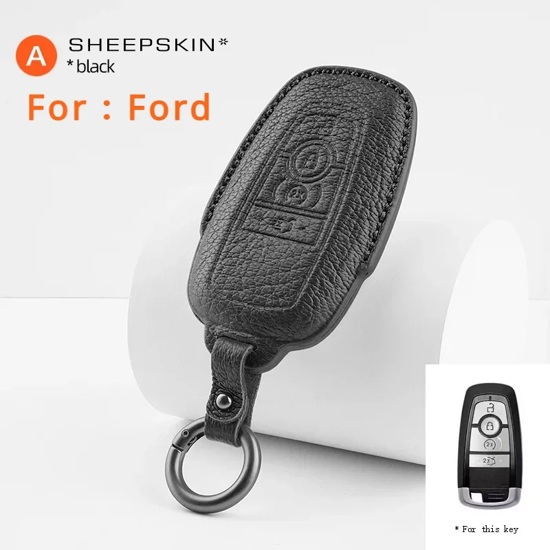 

Sheepskin Car Key Protective Cover Shell for Fusion Mustang Explorer F150 F250 350 EcoSport Edge S-MAX Ranger Lincoln Mondeo