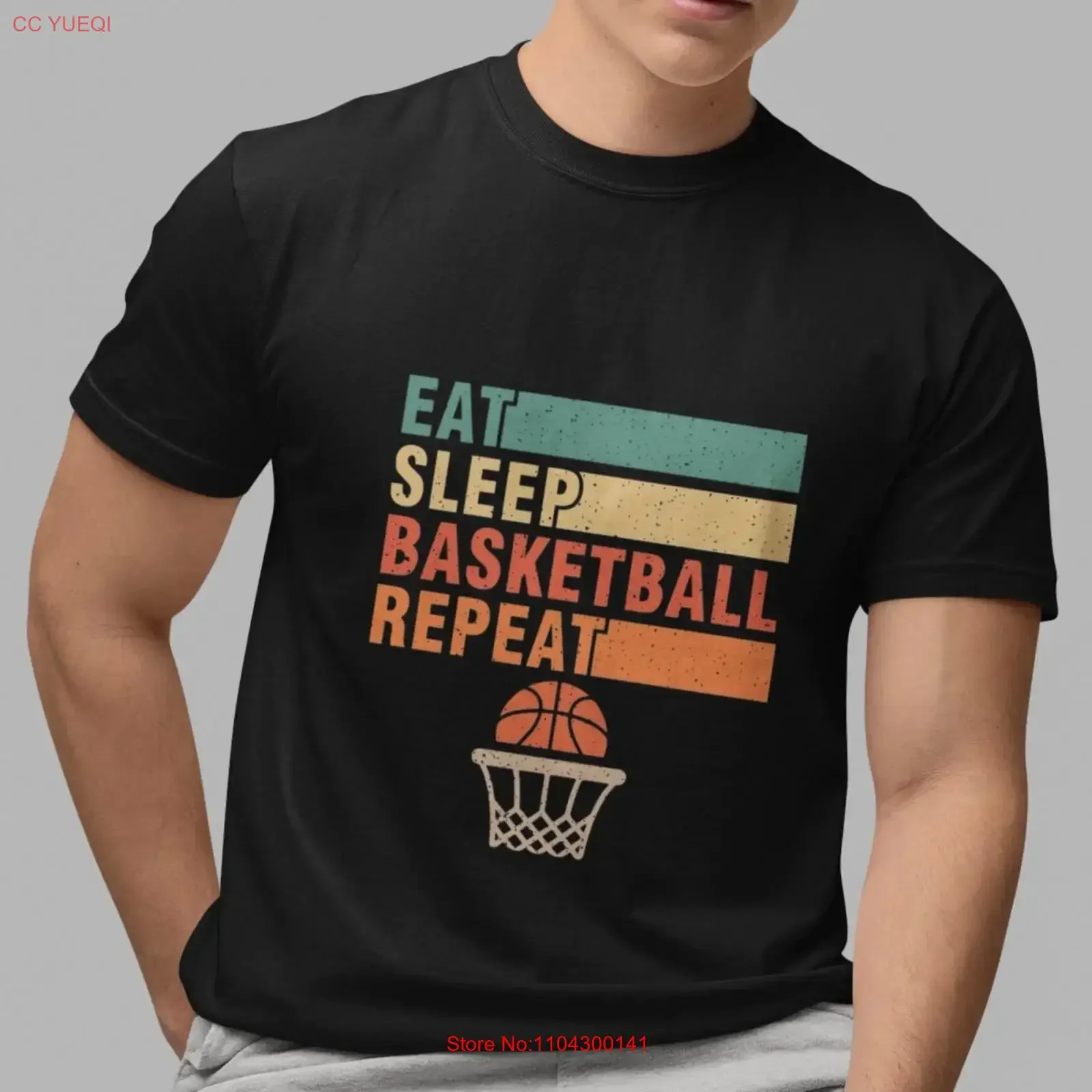 Eat Sleep Basketball Repeat T Shirt Sports for Player vintage Washed Slightly graphic Top For Everyday Wear Casual Stylish