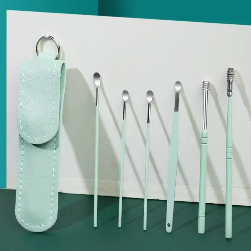Alat Pembersih Telinga dari Baja Anti Karat, Sendok Pembersih Telinga, Alat Pengambil Kotoran Telinga, Perlengkapan Perawatan Telinga untuk Bayi dan Dewasa