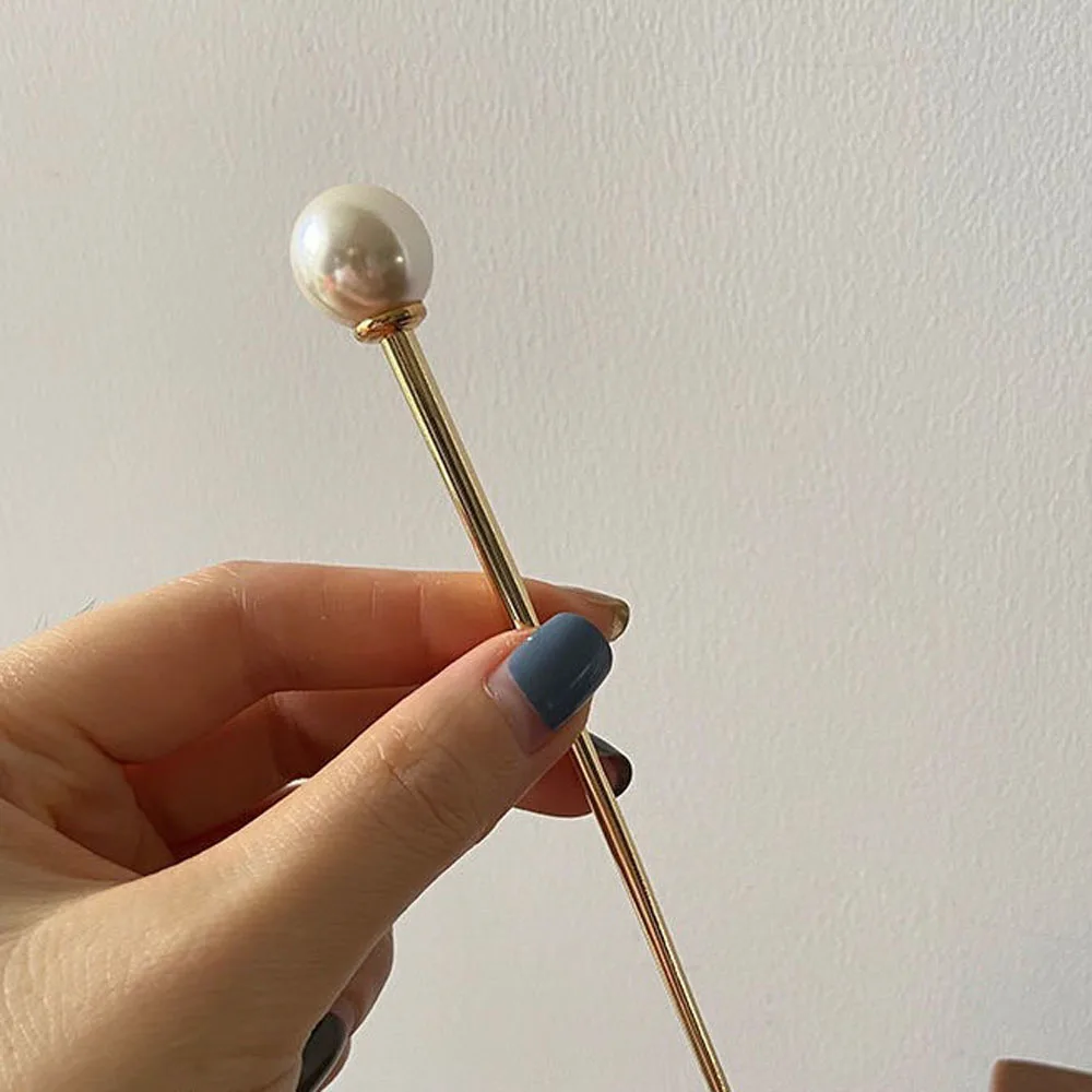 

Vintage Women Headdress Wedding Metal U-shaped Hairpin Hair Accessories Hair Style Tools Pearl Hair Stick