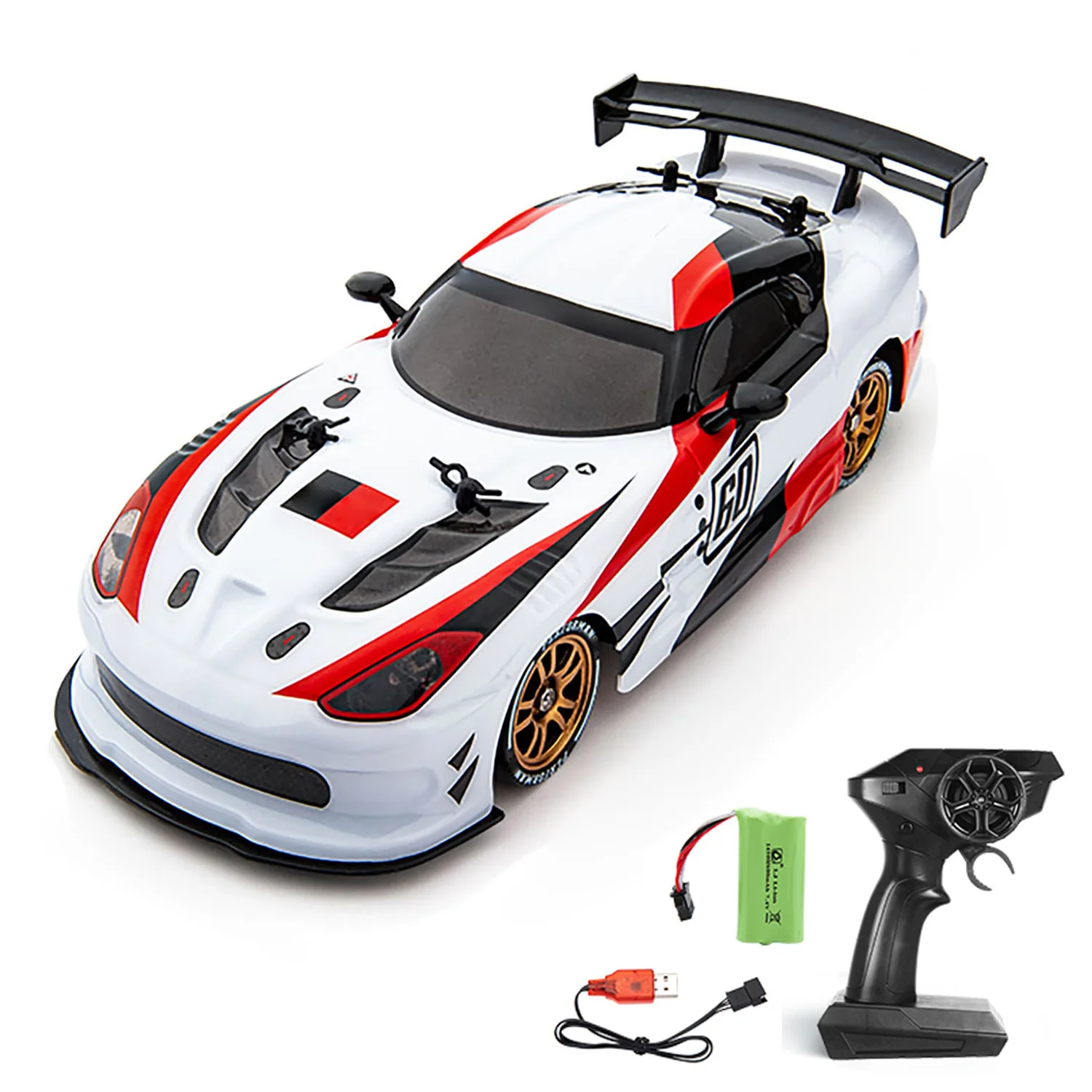 

1/16 2.4G RC Drift Car Q116 Пластиковый дрифтер с беспроводным управлением 4 × 4 со светодиодными фонарями с матовым двигателем 370 Готов к работе