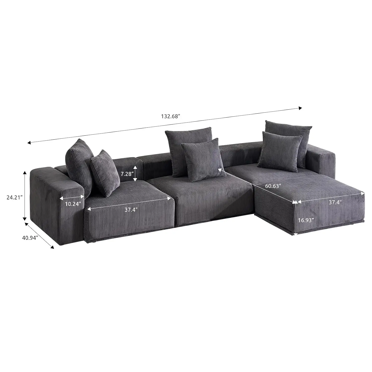 Cloud Couch Modular Sectional Sofa,132.68