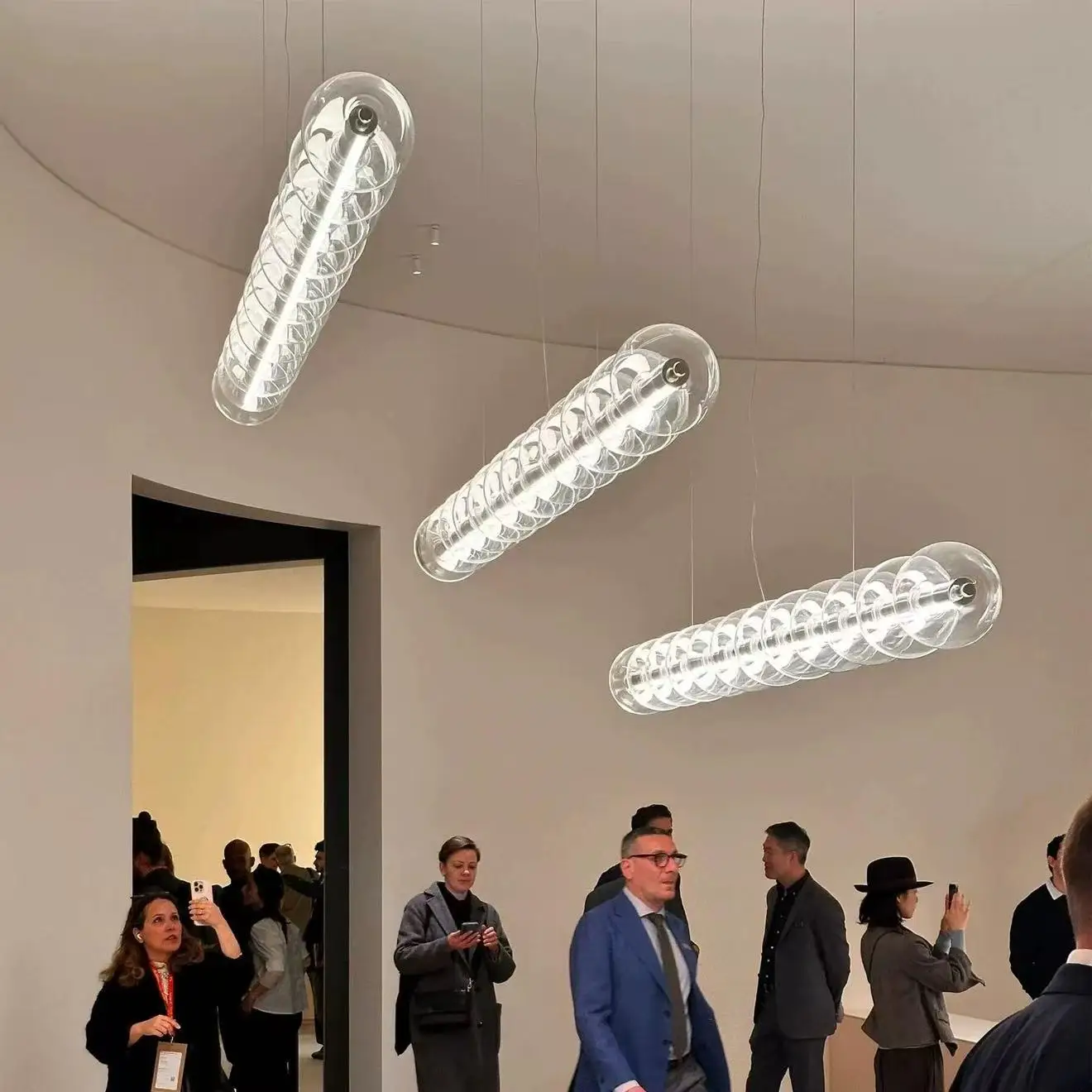 Italian Glass Bubble Pendant Light Dining Room Table Luce Sferica Glass Linear Lights Chandelier for Kitchen Island Bar Counter