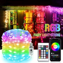 LED String Light Bluetooth Fairy Light USB 5V 20m 10m 5m Dreamcolor Music Sync Party Garland Decor