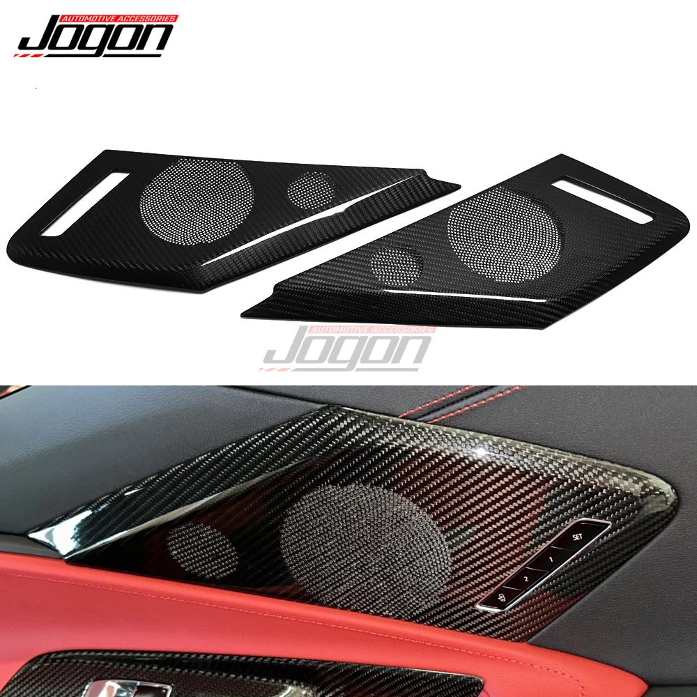 For Chevrolet Corvette C8 Z51 Z06 2020-2024 Carbon Fiber Fabric Car Sticker Door Speaker Cover Trim Interior Accessories