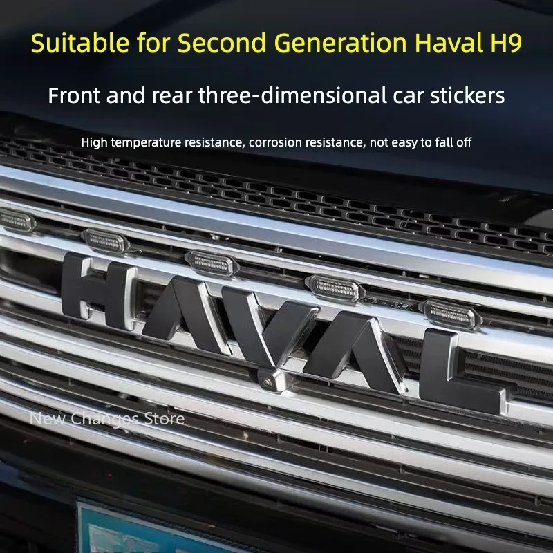 

For GWM HAVAL H9 MKII 2024 2025 New H9 Blackened Car Emblem Letter Sticker Black Warrior Exterior Modify Accessories
