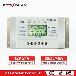 自動パネルレギュレーターECGSOLAX-MPPT,ソーラー充電コントローラー,負荷付き,デュアルタイマー,psv max,48v dc,12v,24v,20a,30a,40a