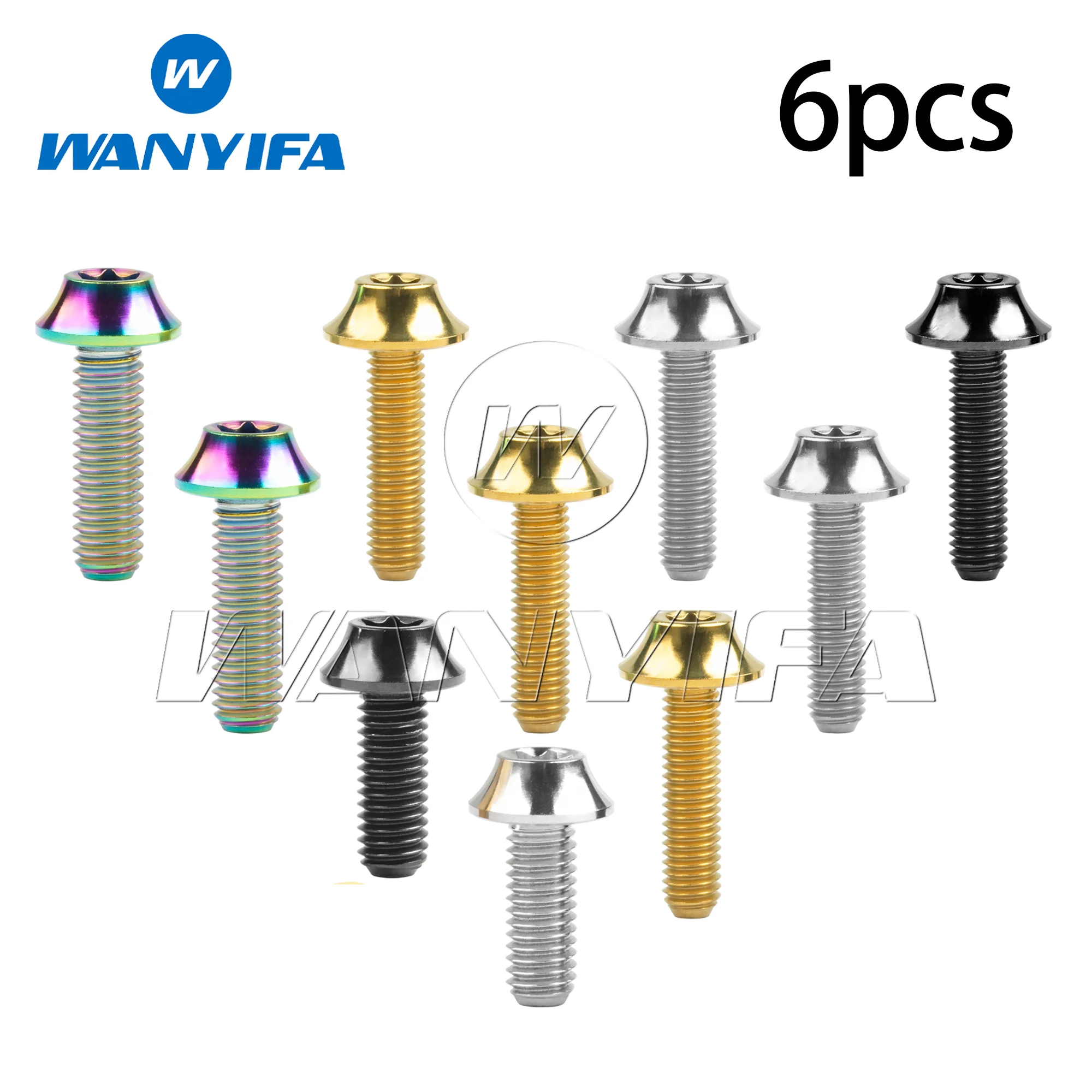 Wanyifa Titanium Bolt M6x16 20mm Button Torx T30 Head for Bicycle V Brake 6pcs/lot