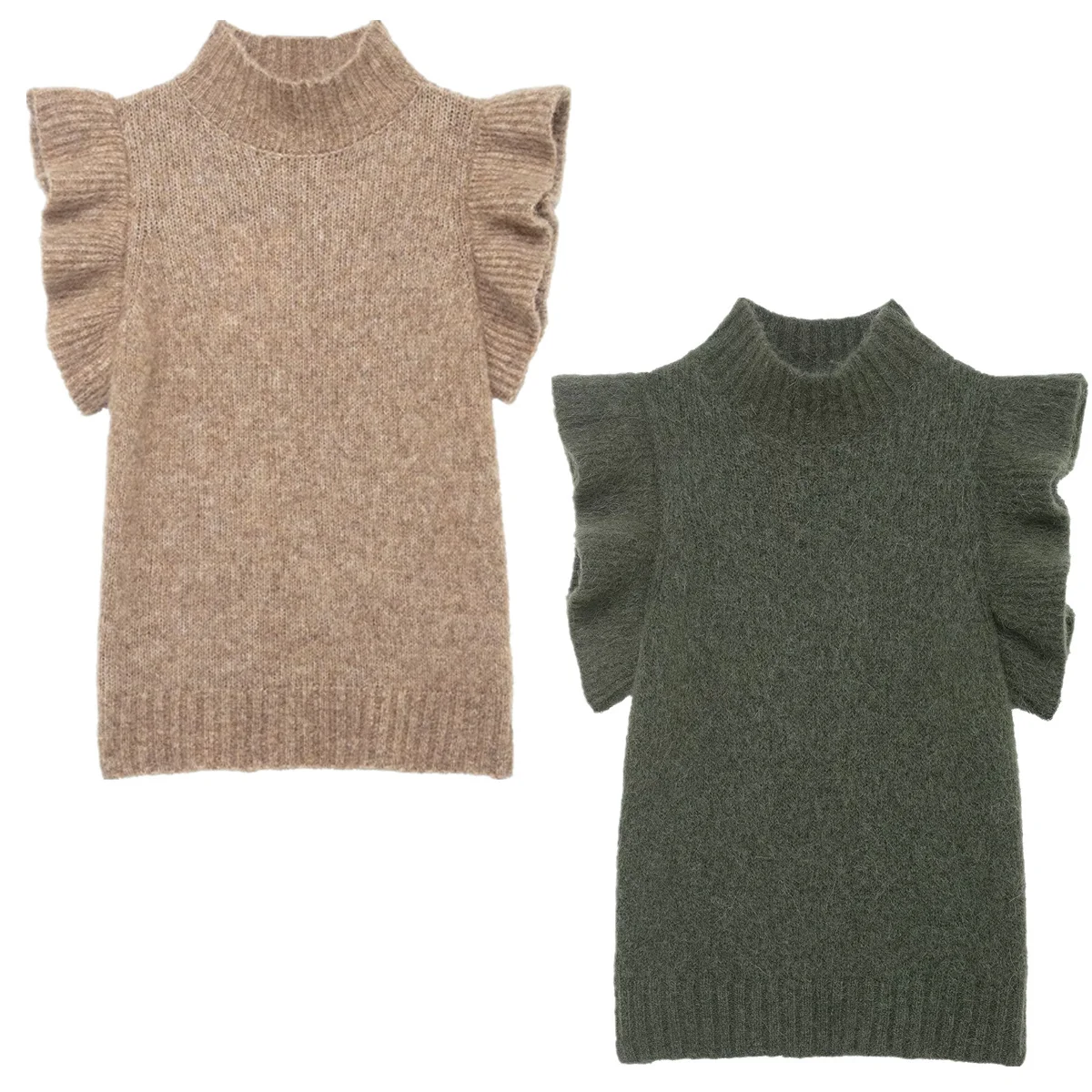 

Jenny&Dave 2026 Spring Ruffles Women's Sweater Elegant Knitwear Woman Clothing Woman Clothes Pullover Sleeveless Tops