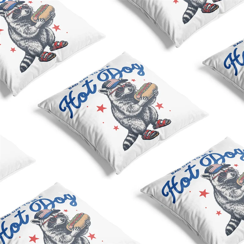 Gaslight Gatekeep Girlboss Bad Day to Be a Hot Dog Funny 4th of July Pillow Cover Humorous Independence Day  Cushion Case