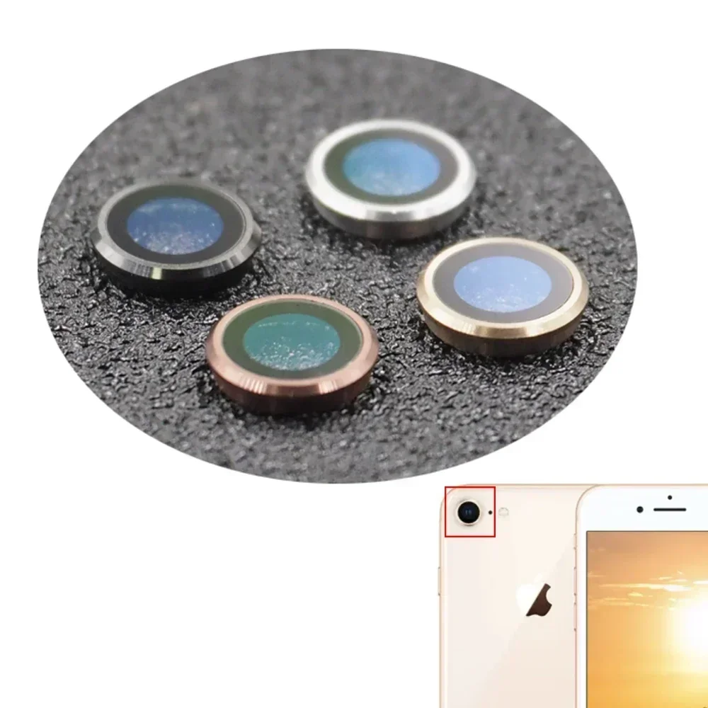 Cámara trasera para IPhone 6, 6P, 6s, 7, 7P, 8 Plus, lente de cubierta de vidrio trasero con reemplazo de reparación de Marco