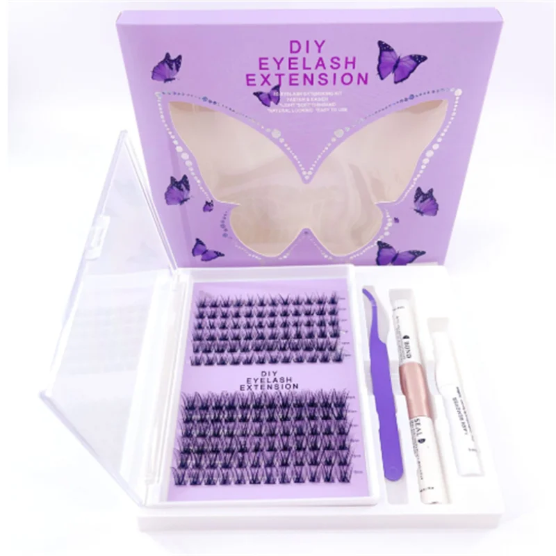 ชุดขนตาปลอมแบบ 3 มิติ ติดเองได้ รูปทรงกากบาทยาว หนาแน่น สำหรับต่อขนตาด้วยตัวเอง ใช้งานง่ายและรวดเร็ว