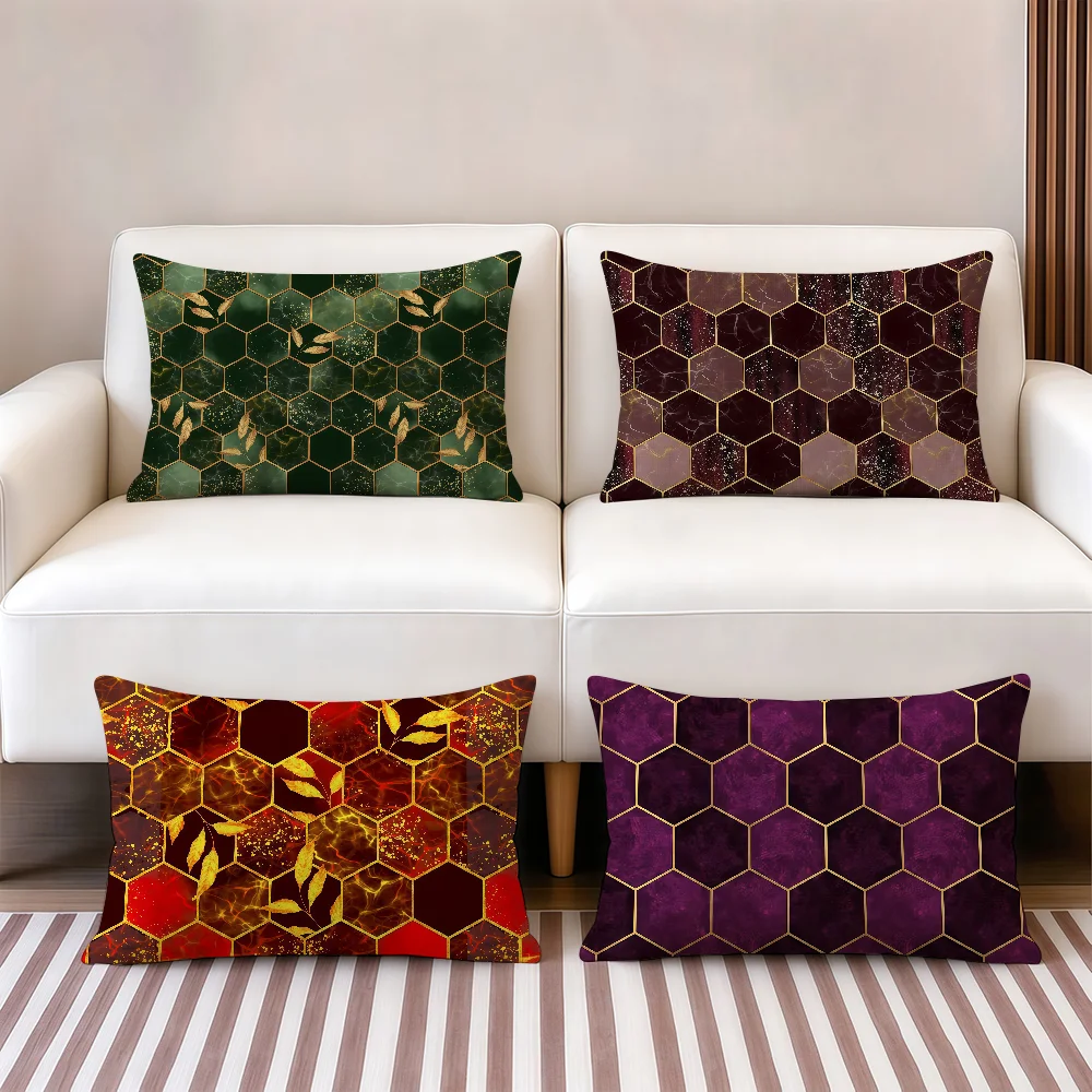 Cool Tech Hexagon Personality cushion cover Rectangular for Sofas Living Rooms Beds Dorms Camping and Home Decor Office