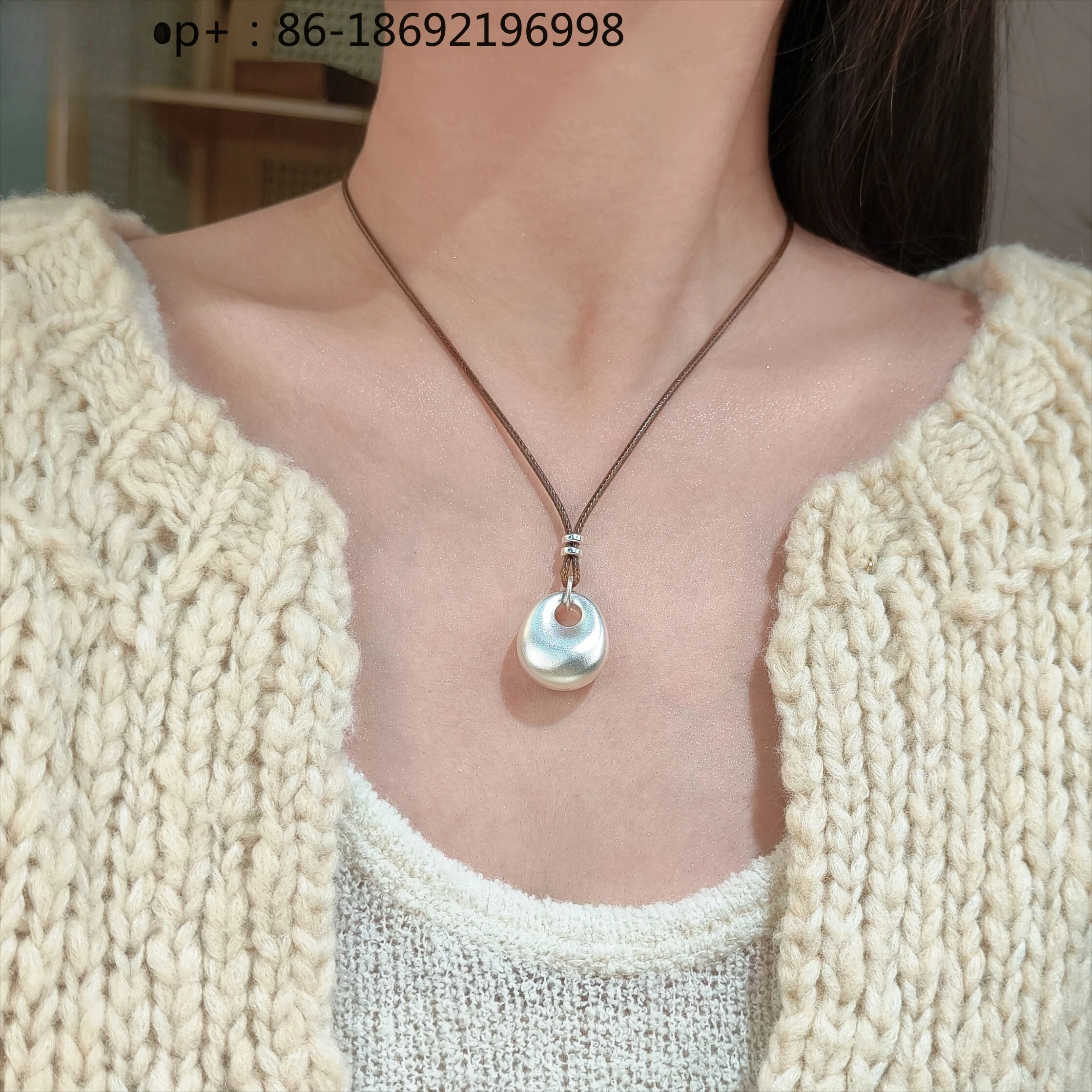 Pure Silver 9999 Sterling Silver Pendant Women's Niche Fat Blessing Silver Jewelry Necklace Pendant