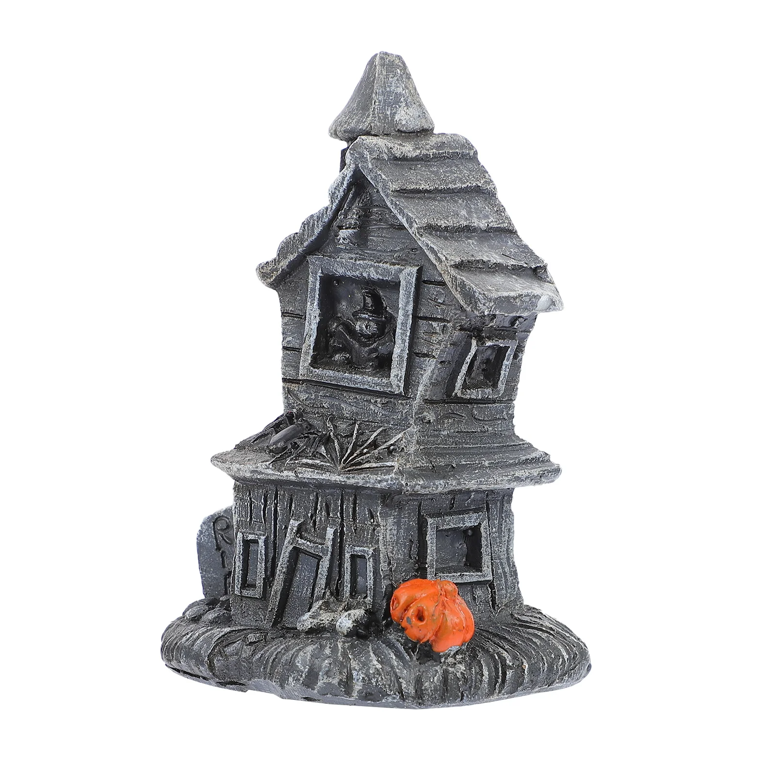 

1pc Resin Halloween Haunted Adornment Home Decoration Led Light Up Scary Ornament Party Layout Prop Festival Lamp Ghost House