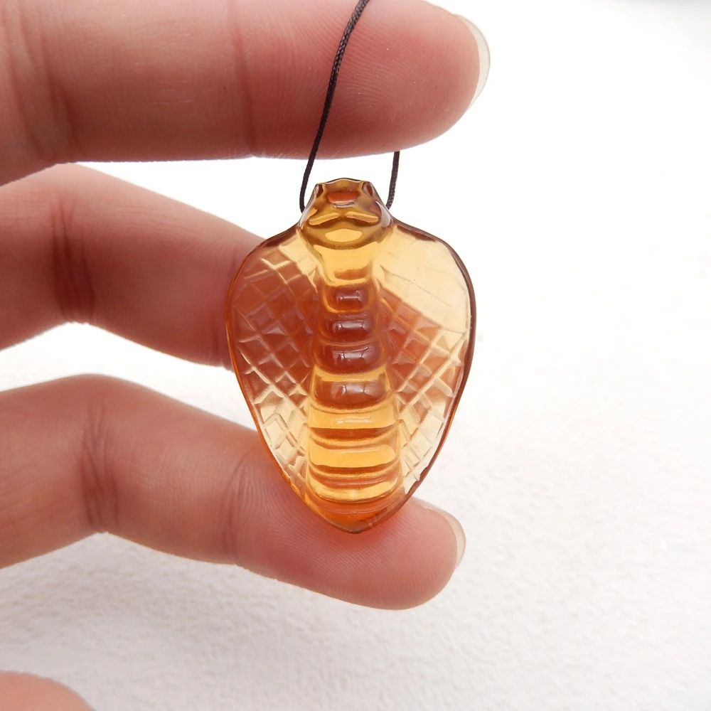 

Natural Yellow Quartz Carving Pendant Beads For Womens,Handmade Gift DIY Semiprecious Stone Jewelry Accessories